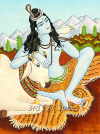 Shiva & Nandi in Himalayas – Fine Art Print